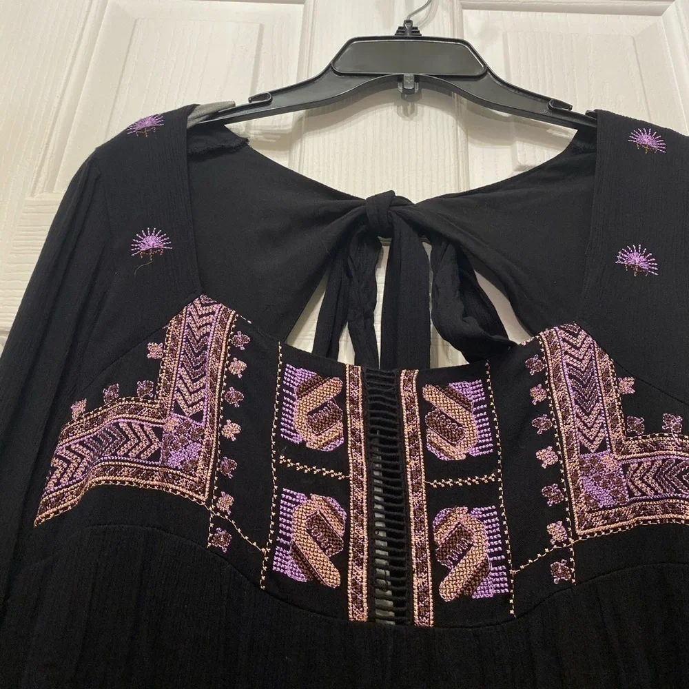 Free People Embroidered Mini Dress